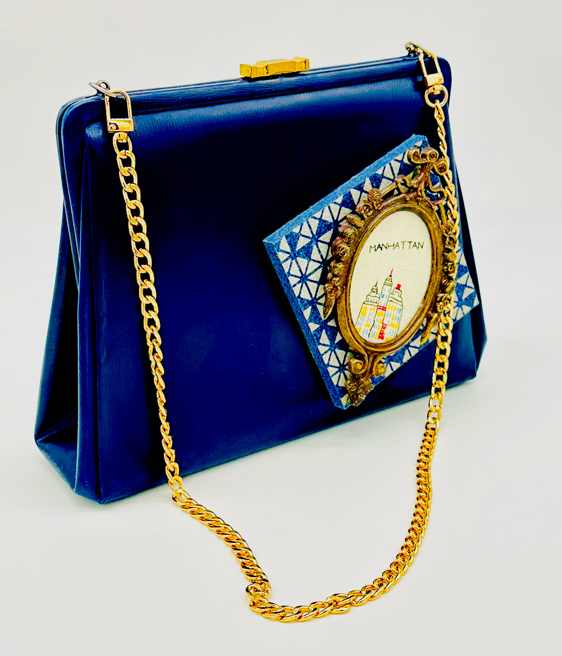 "I'll Take Manhattan" Upcycled Vintage Vinyl Purse