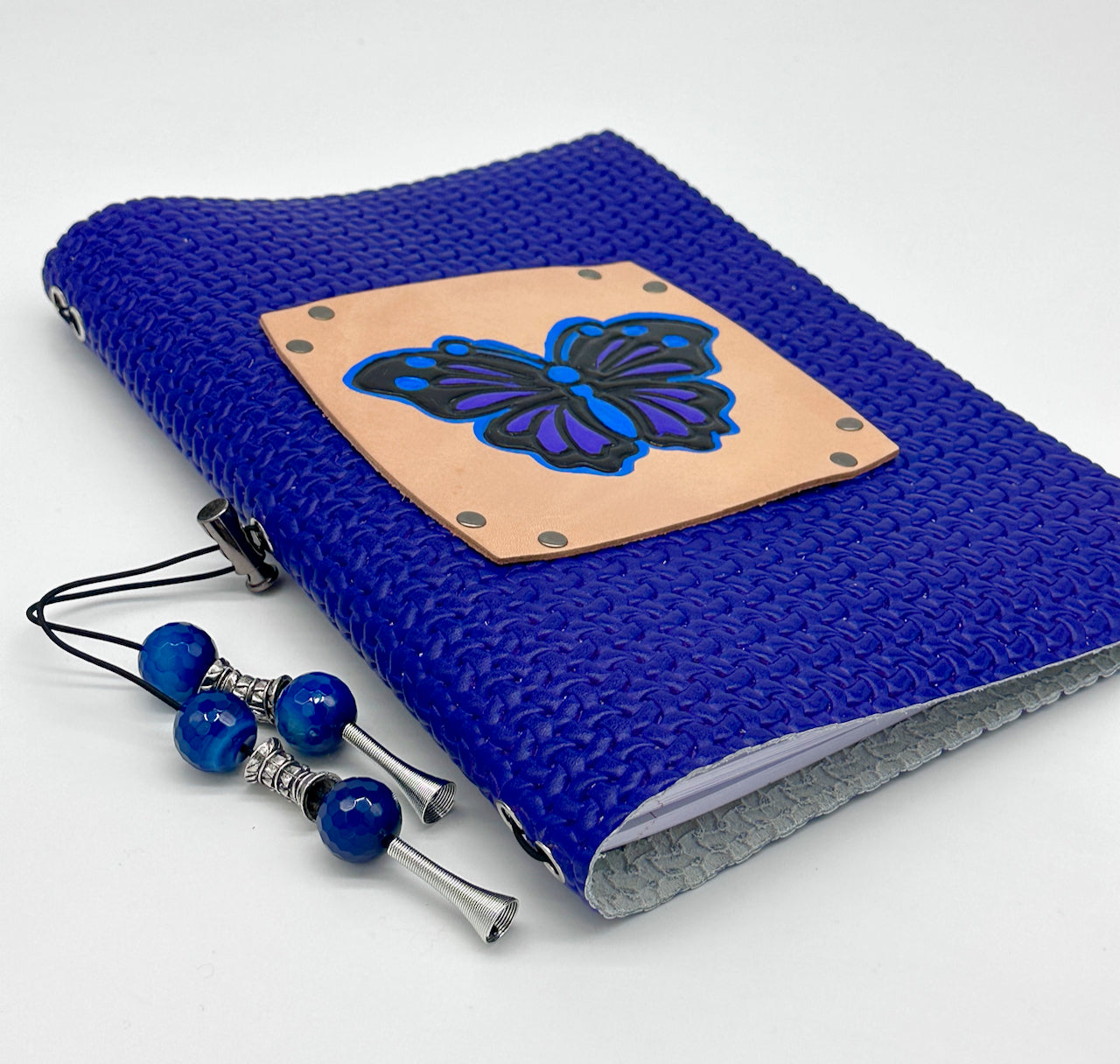 Blue 2 Butterfly Refillable Leather Journal