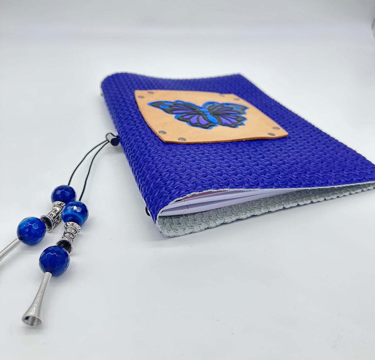 Blue 2 Butterfly Refillable Leather Journal
