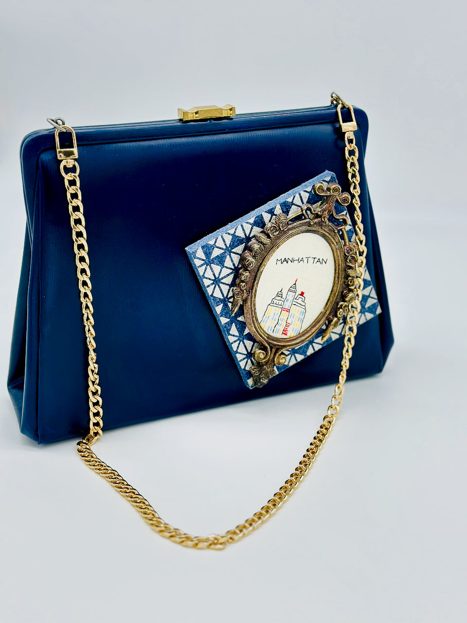 "I'll Take Manhattan" Upcycled Vintage Vinyl Purse