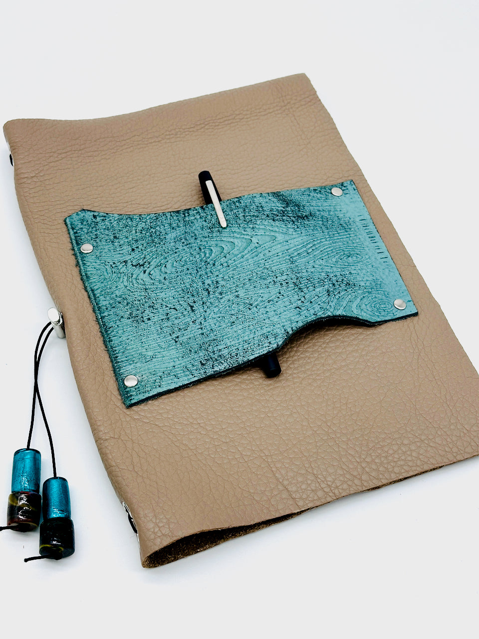 Beige "Eye Wood, Would You?" in Refillable Leather Journal