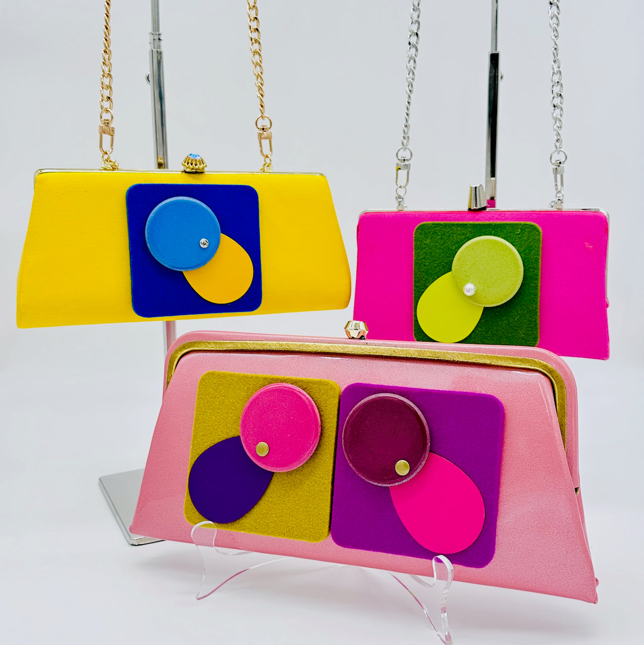 Small Pink and Green Mod Clutch