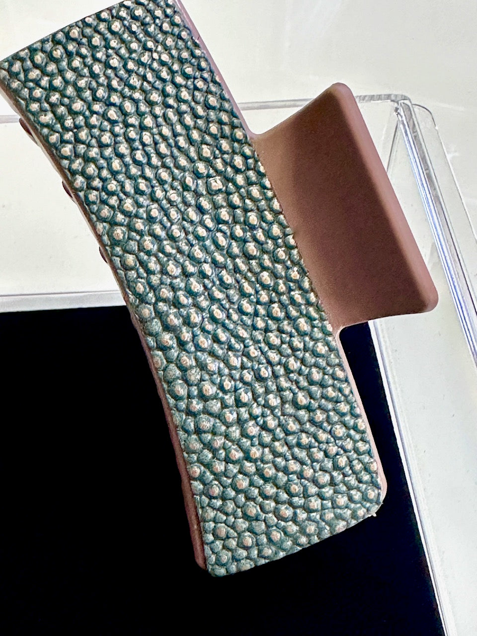 "The Green Shagreen" Large Clip and Earring Set