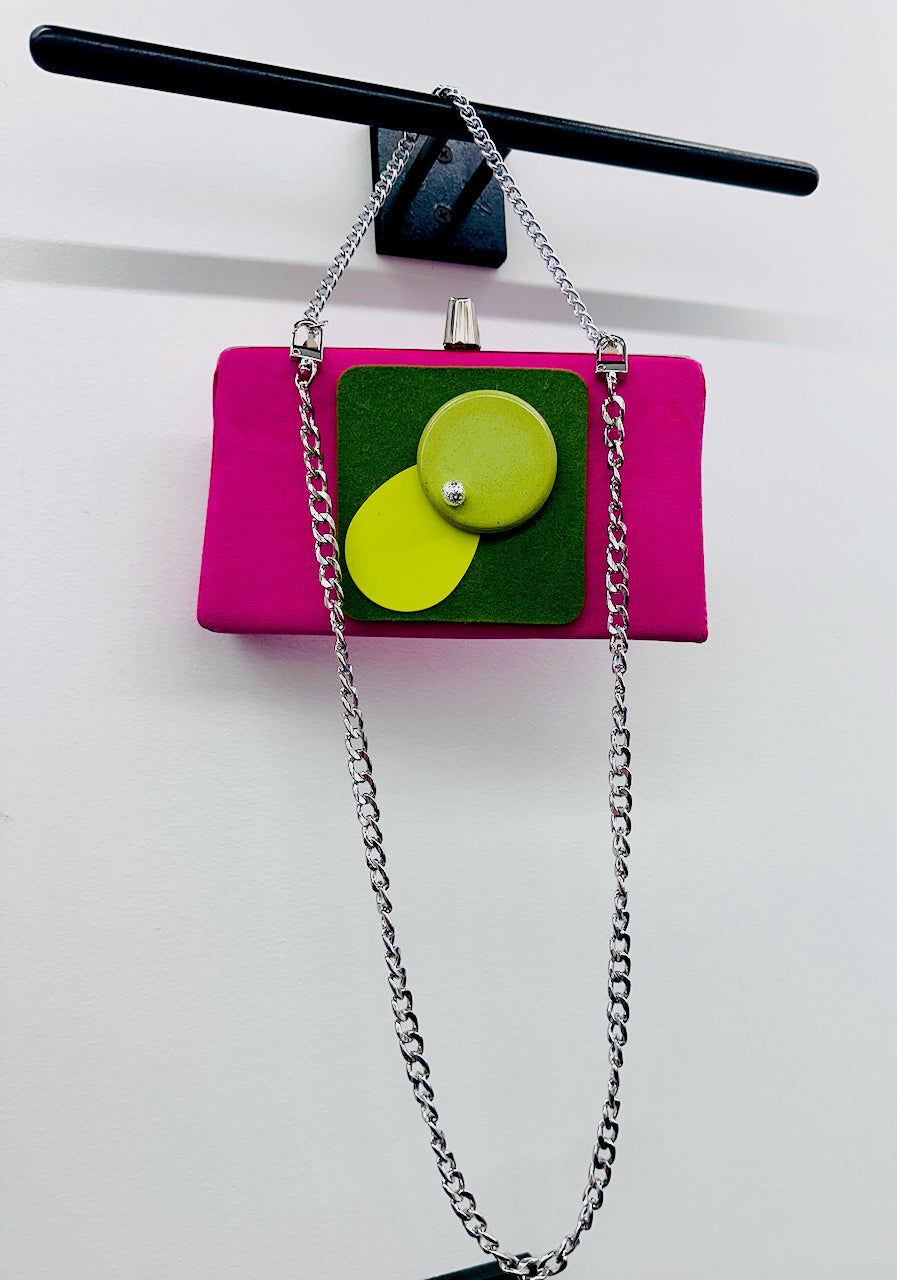 Small Pink and Green Mod Clutch