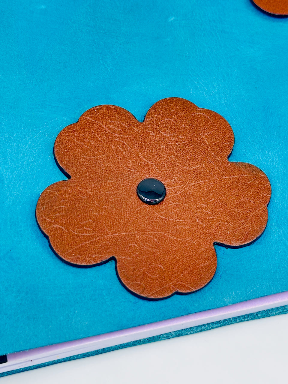 Embossed Flowers Refillable Leather Journal