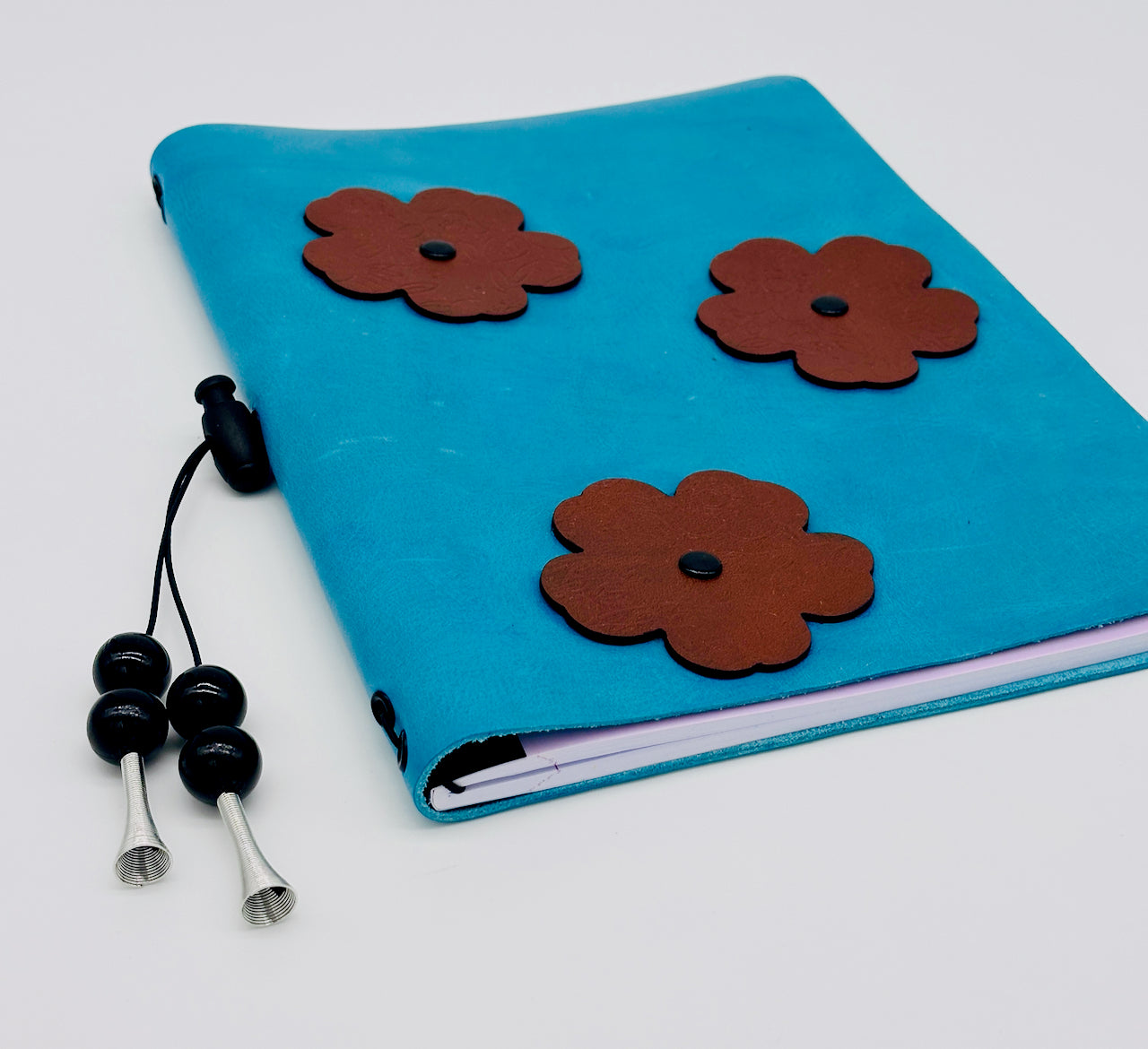 Embossed Flowers Refillable Leather Journal
