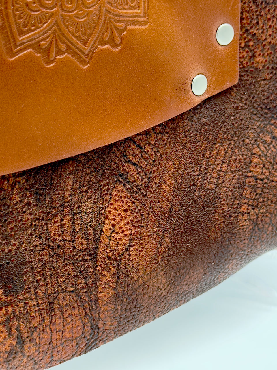 texture on leather journal cover